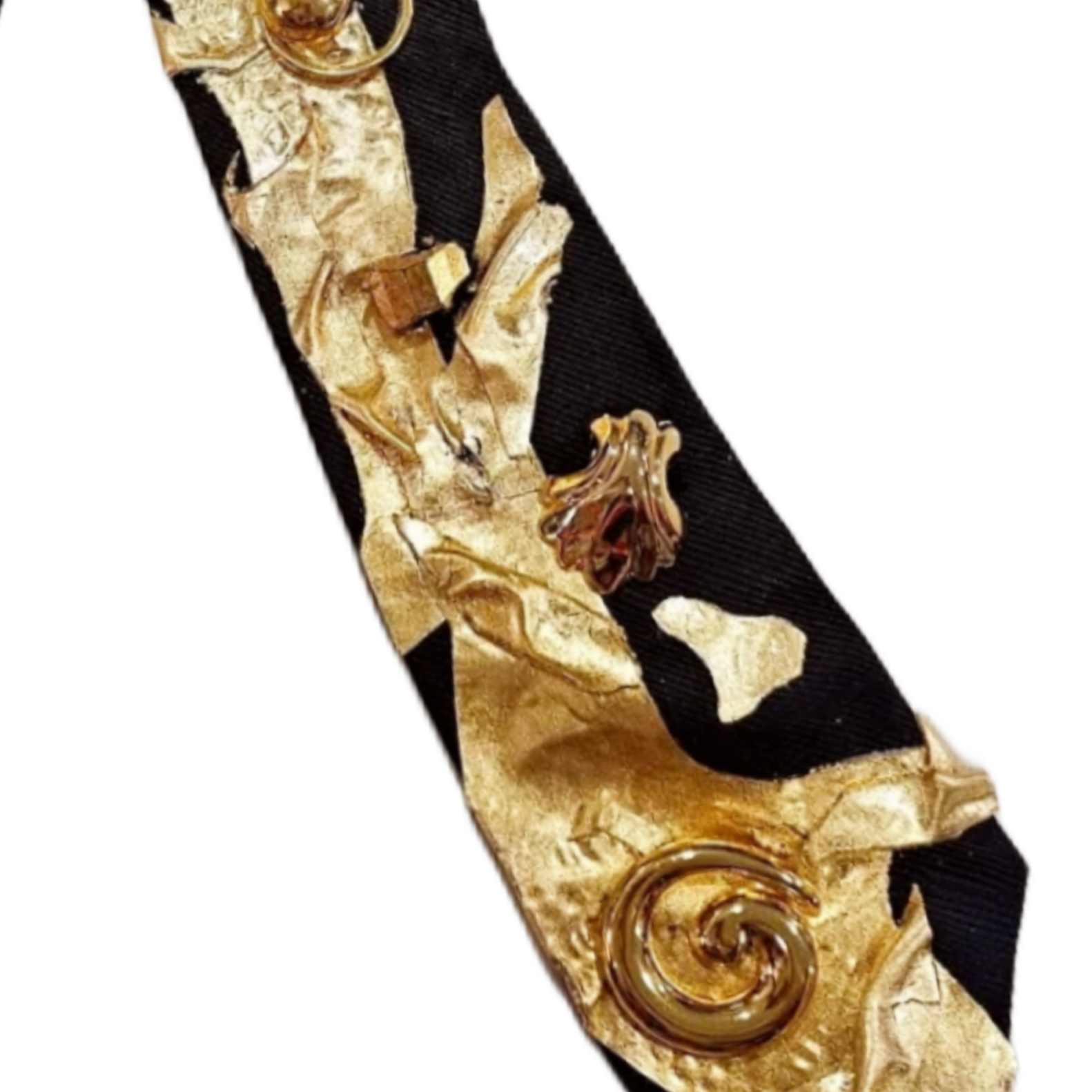 Corbata Asher Hoja de Oro y Broches