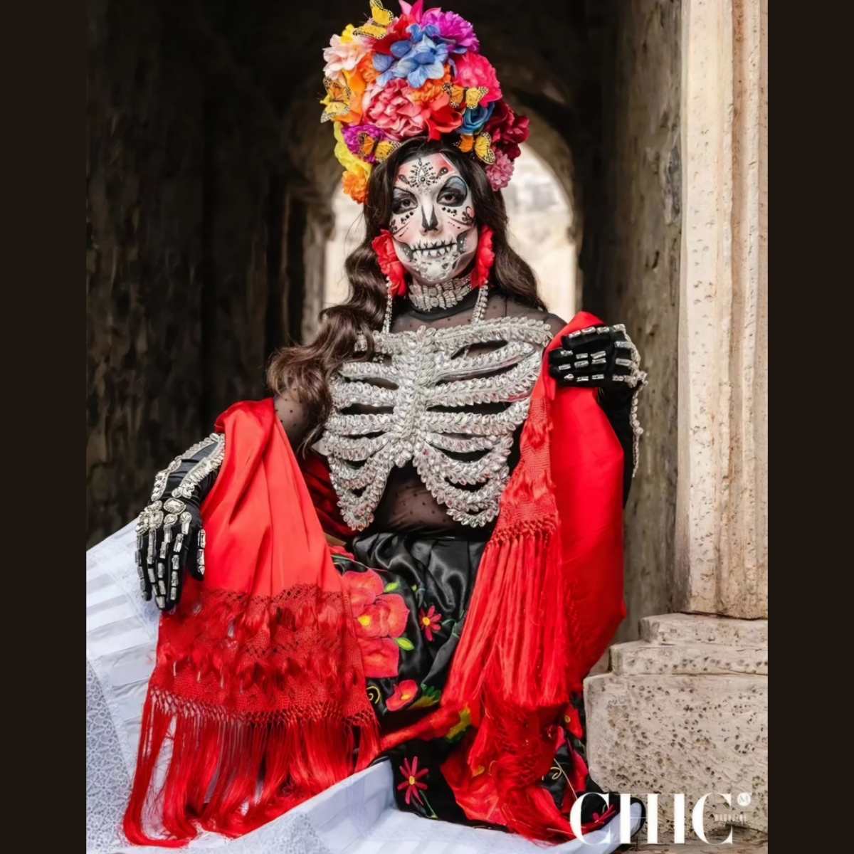 Guantes Catrina Esqueleto