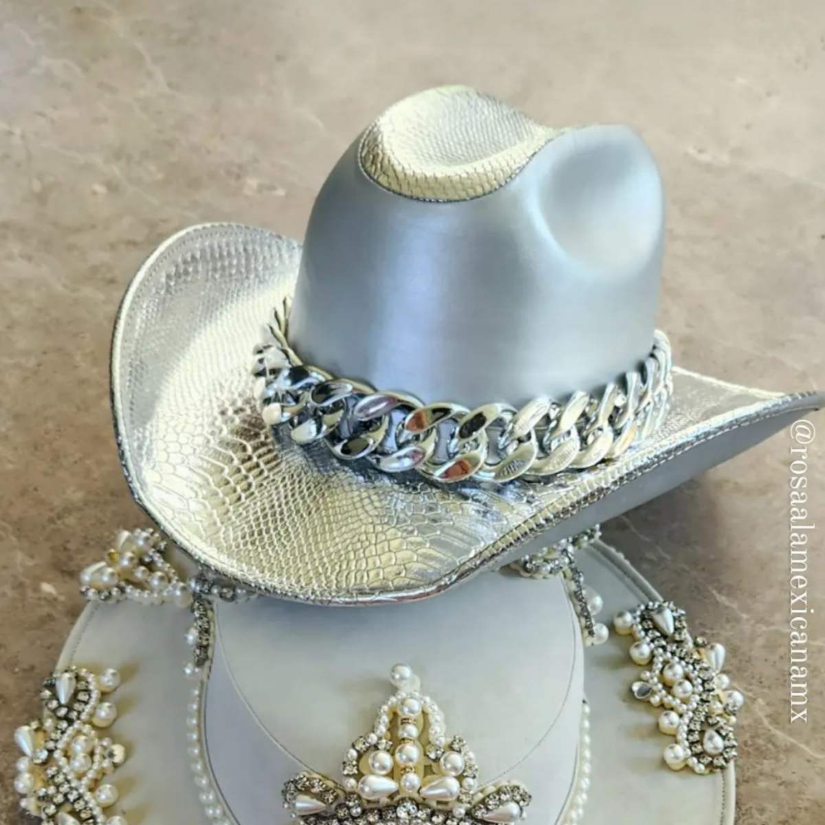 Sombrero Texana Cadenas Plata