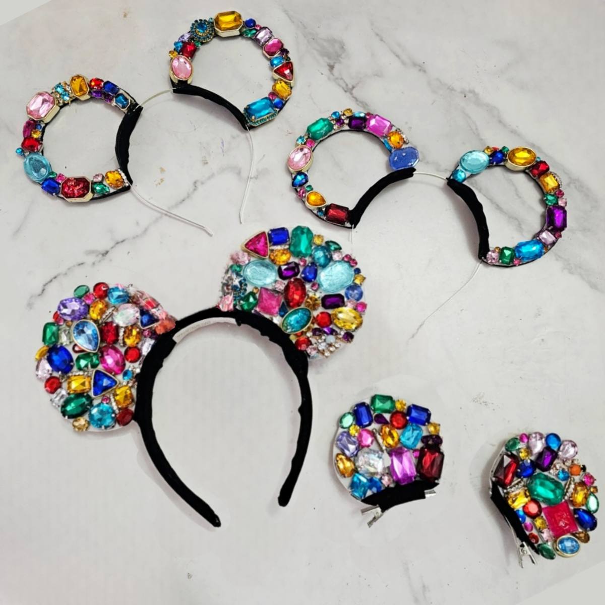 Diadema Orejas Mickey Minnie Cristales