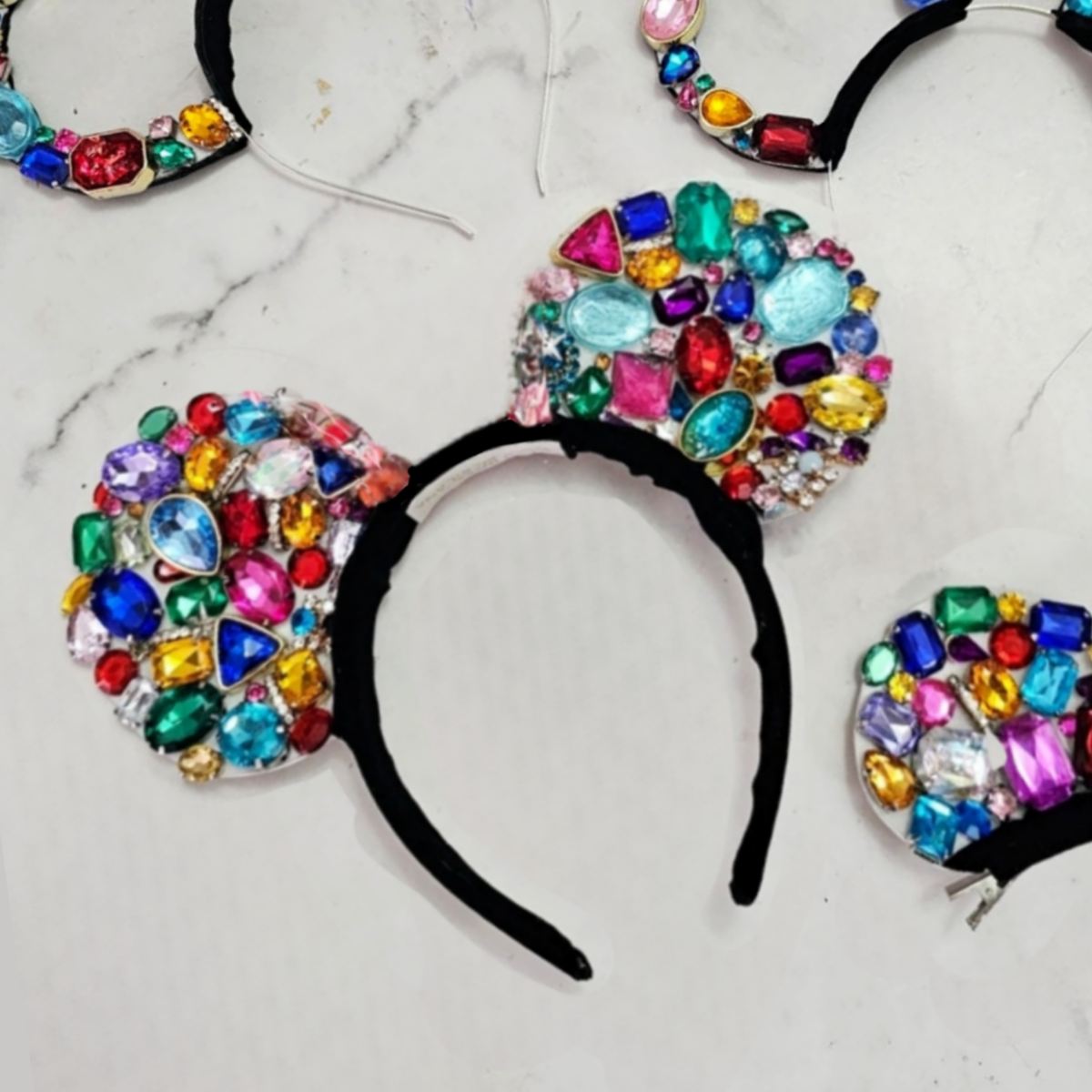 Diadema Orejas Mickey Minnie Cristales relleno
