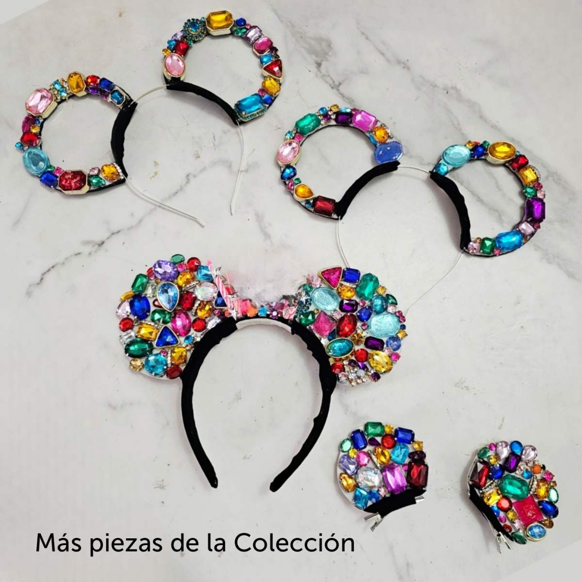 Diadema Orejas Mickey Minnie Cristales Clip Bebé