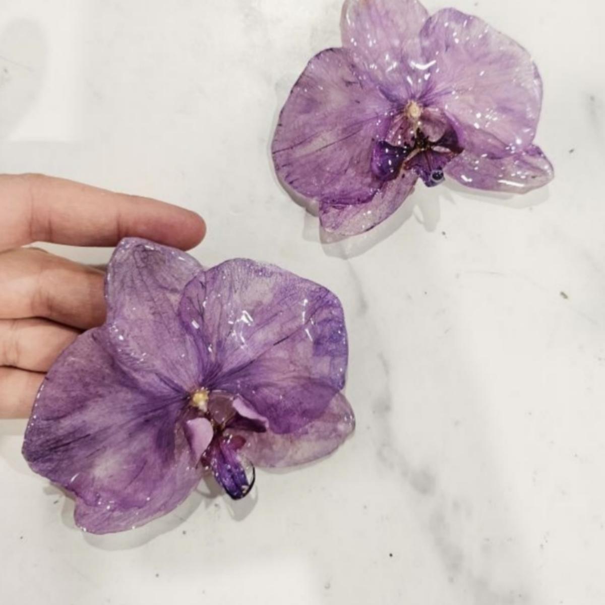 Purple Royal Orchid Earrings