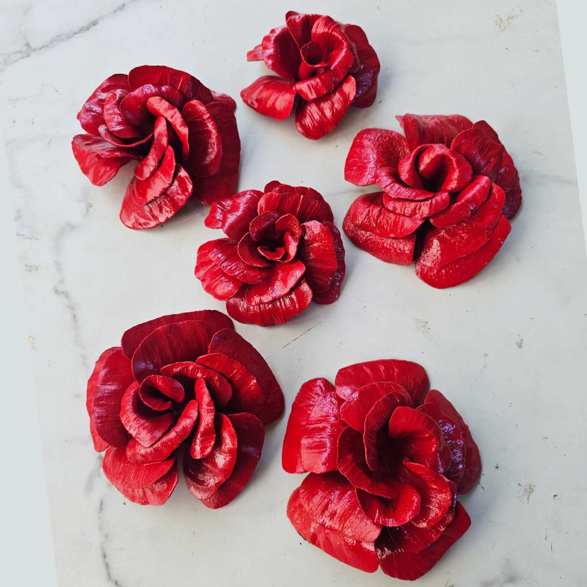 Prendedor Flor Elisa Rojo