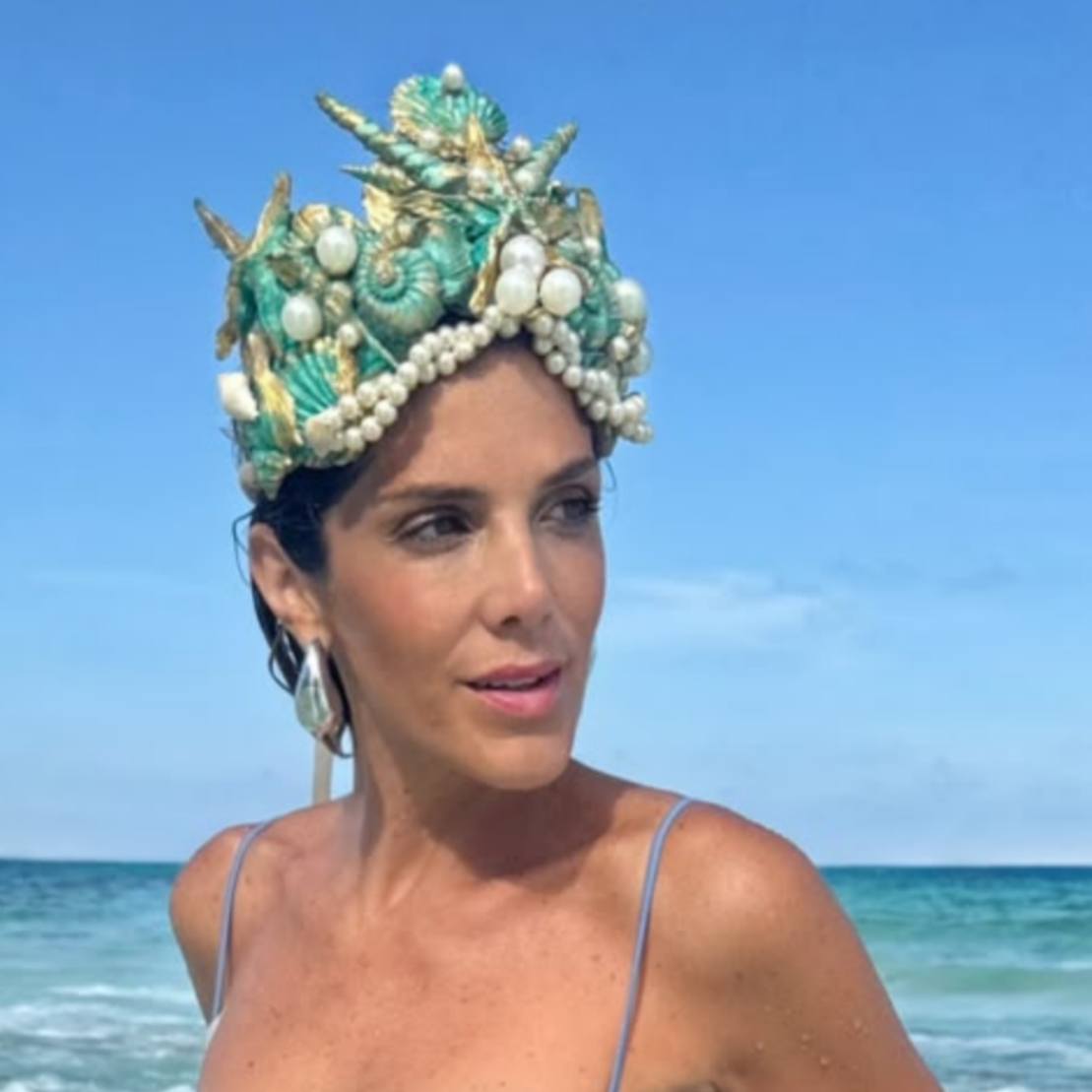 Corona Poseidón Conchas Mar Carnaval Tocado Catrinas