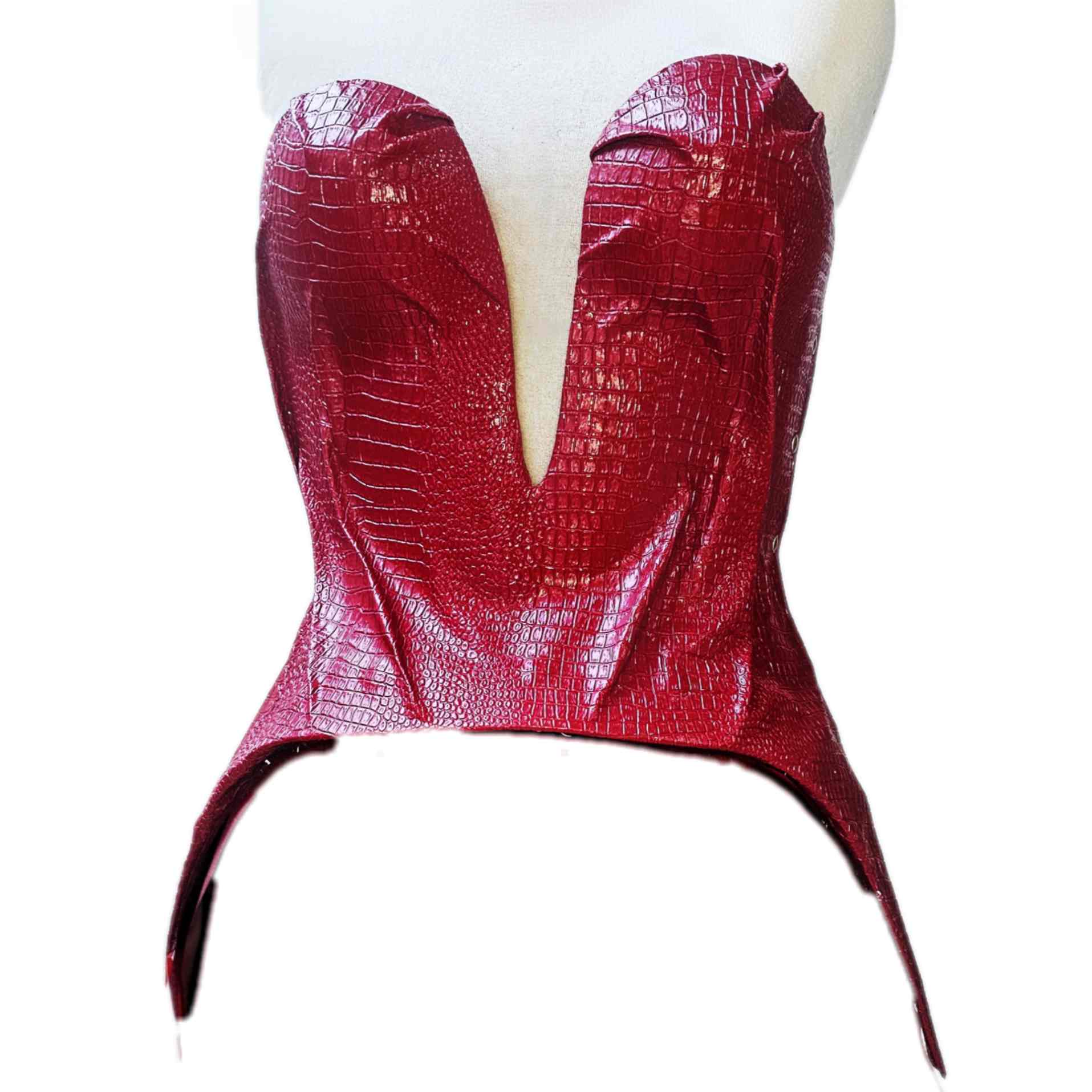 Pechera Ix Chel SENCILLO Peto Rígido Rojo Quemado Croco