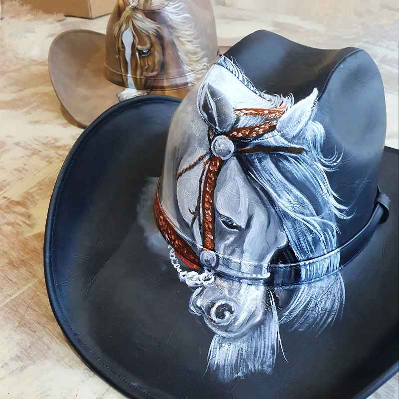 Sombrero Texana Pintado Al Óleo